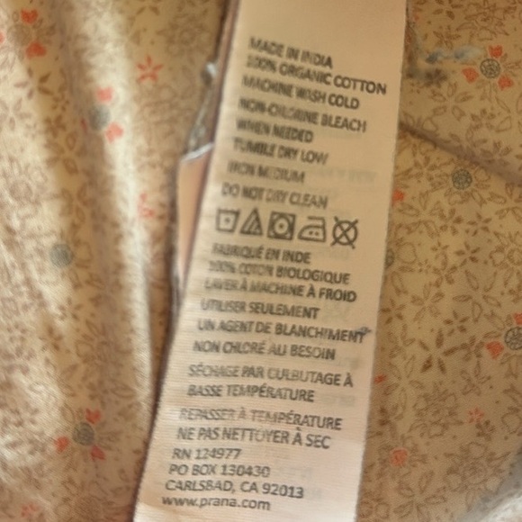 Prana Men’s Size Medium Slim Fit Floral Button Up Down Short Sleeve Shirt - Picture 9 of 14